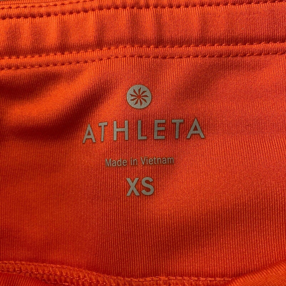 Athleta Leggings Womens‎ Sz XS Orange Chaturanga Capri Crop Pocket Logo - Picture 7 of 12